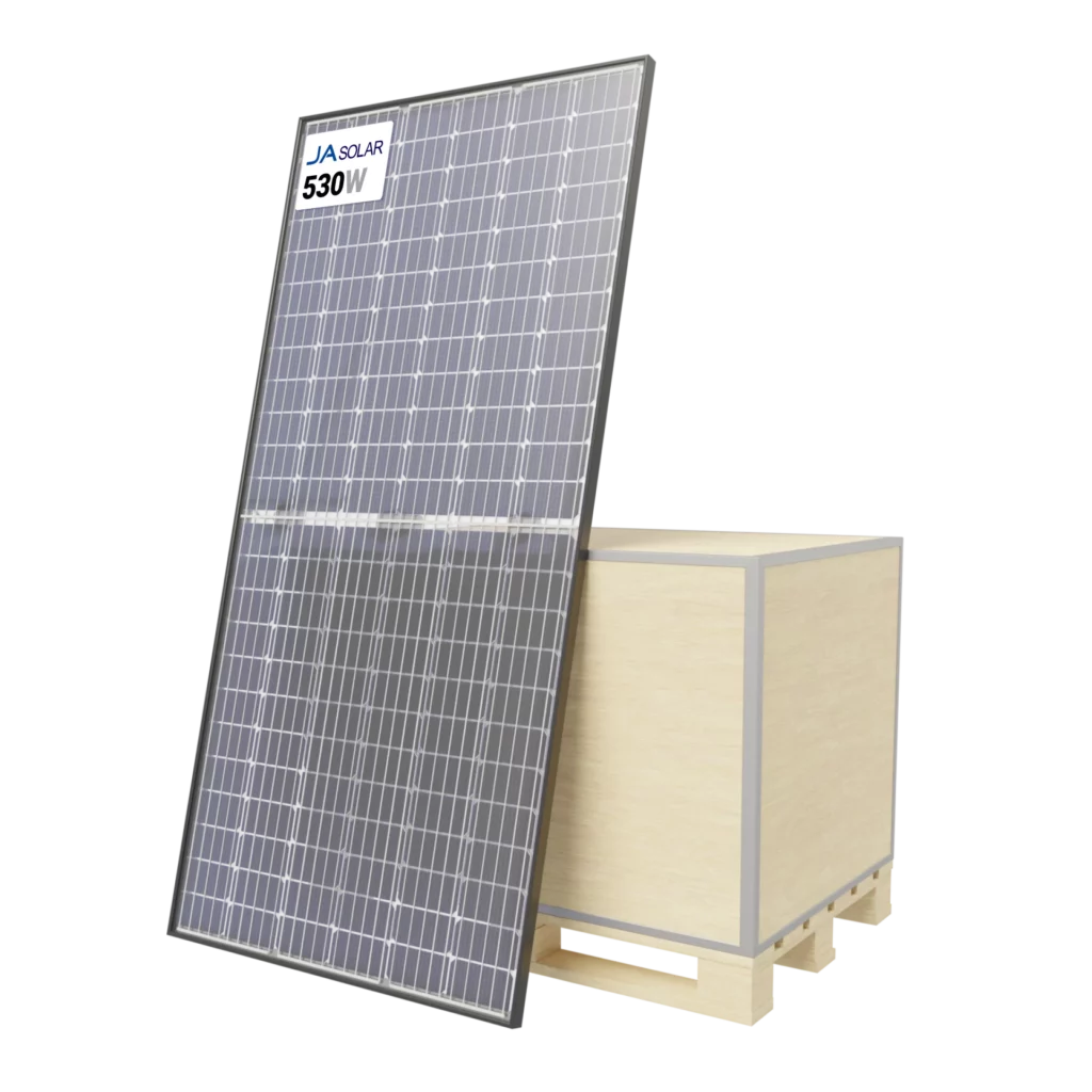 JA Solar 530W Solar Panel 144 Cell Bifacial JAM72D30/MB Wholesale in pallet 31 panels